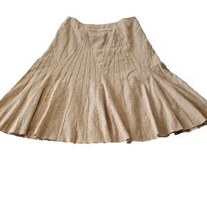 Jones New York Silk Maxi Skirt Women’s 12 Brown Embroidered Boho Lagenlook